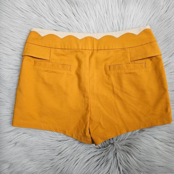 🦃 Boutique Yellow Tan Shorts Pleated Front Retro Vibe Size Small - Picture 5 of 12